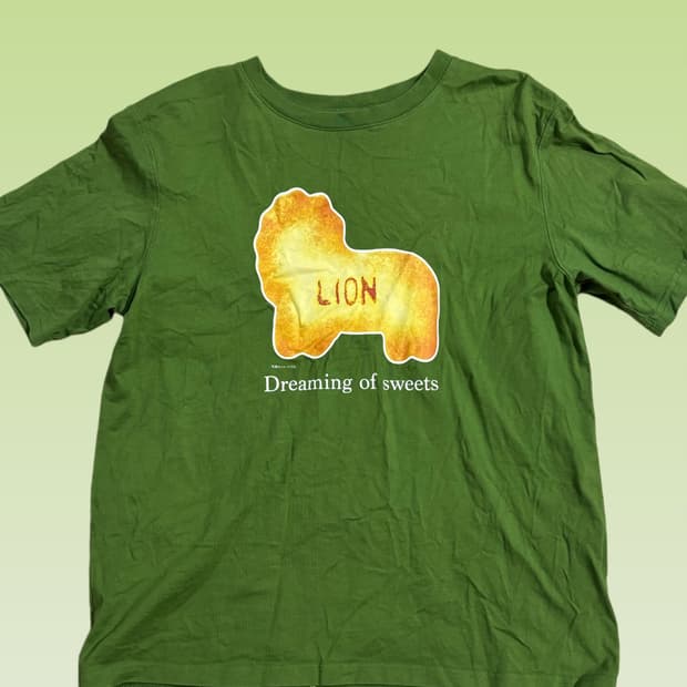 빈티지 긴비스 비스킷 사자 티셔츠