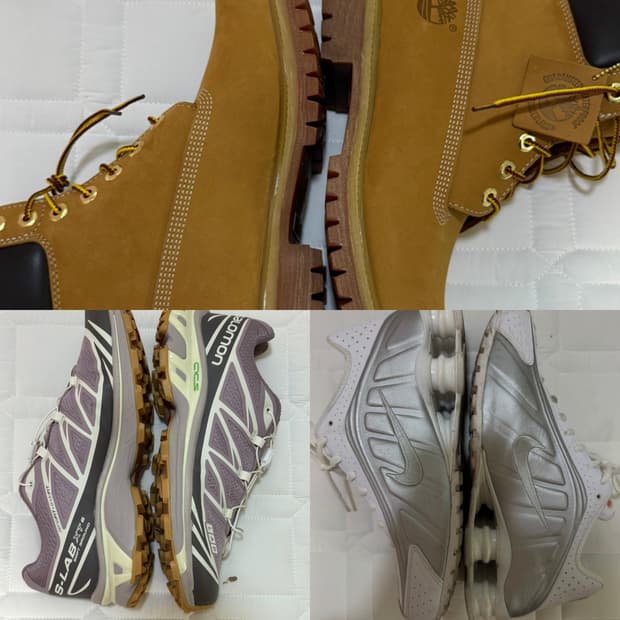 팀버랜드 (새상품) , 살로몬 xt-6 , 나이키 삭스 265 일괄 판매