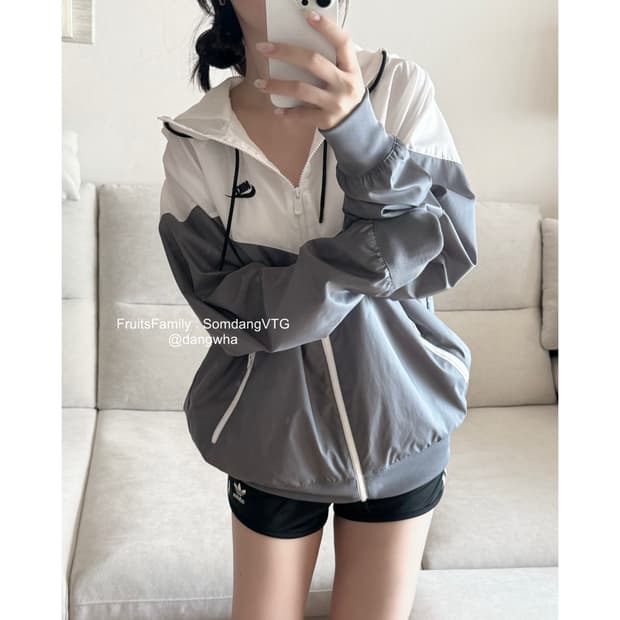 나이키 테크팩 아이보리 카키 윈드러너 후드집업