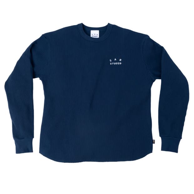 아이앱 와플 롱 슬리브 네이비