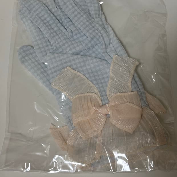 샵페어리 faerie 하늘색 리본 장갑 스카이블루 모리걸