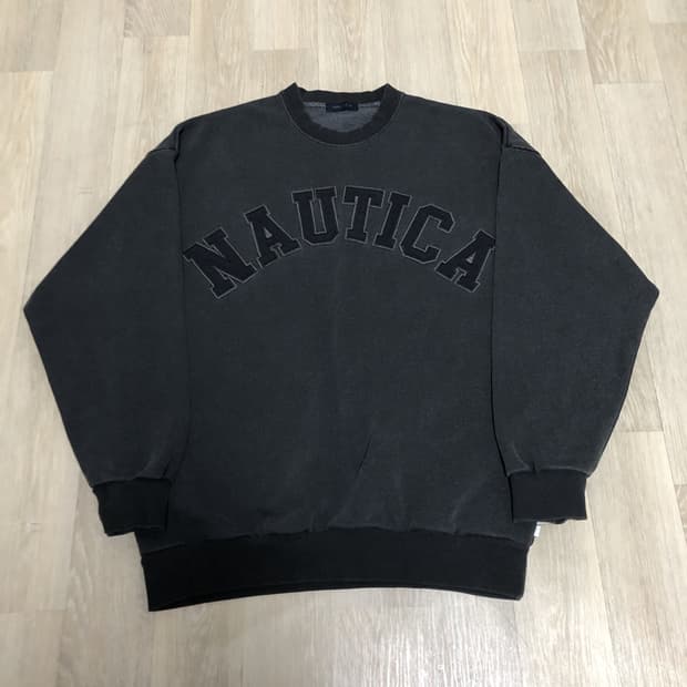 (L) 노티카 NAUTICA 재팬 스펠로고 피그먼트 다잉 오버핏 스웻셔츠