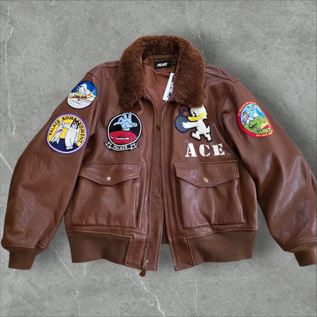 PALACE 팔라스 최상급 G1 무통 염소가죽 플라이트 자켓 아메카지 밀
