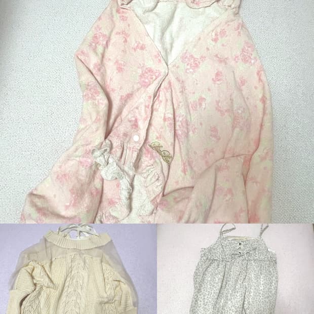 리즈리사 비치타올 가오리 니트 레오파드 원피스 세트 히메갸루 라떼갸루