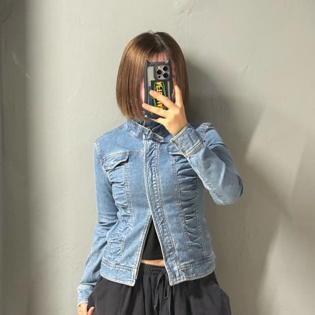 Buckle point shirring 2-way jacket