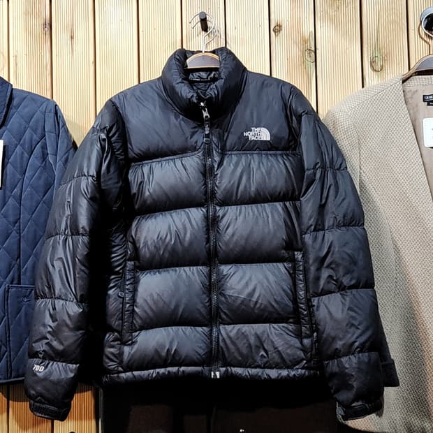 (M) 노스페이스 눕시패딩 점퍼 블랙 거위털 700 구스다운 자켓 
