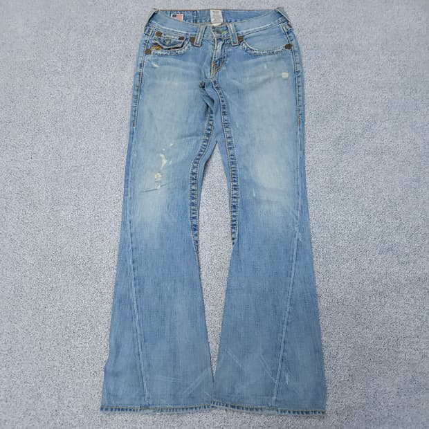 28인치 트루릴리전 부츠컷 플레어진 청바지 데님팬츠 