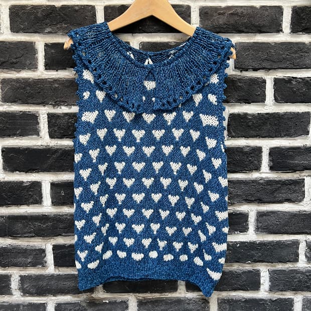 프릴 레이스 니트 슬리브리스