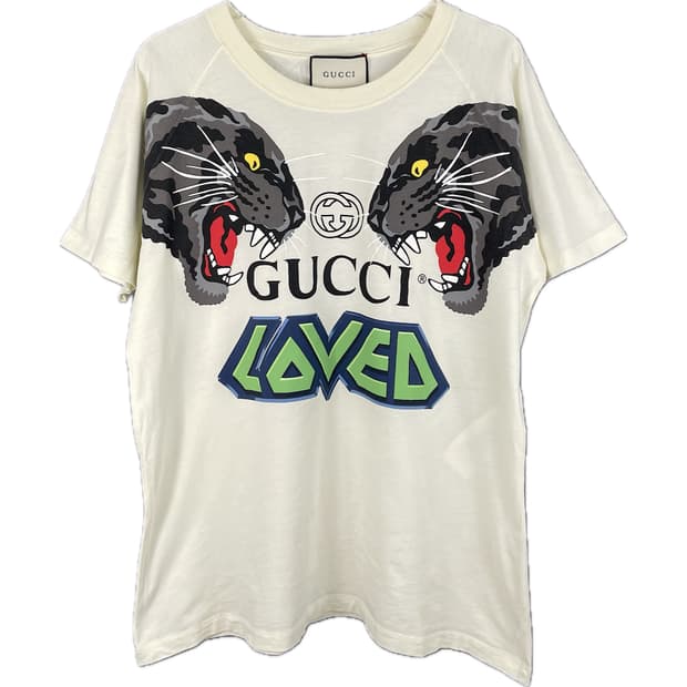 [S] GUCCI 구찌 LOVED 타이거 반팔 티셔츠 오버핏