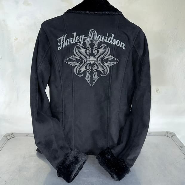 2010 할리 데이비슨 스웨이드 트라이벌 인조퍼 안감 자켓