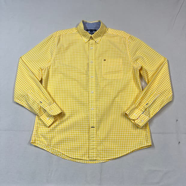 M) 타미힐피거 클래식핏 옐로우 깅엄 체크 셔츠