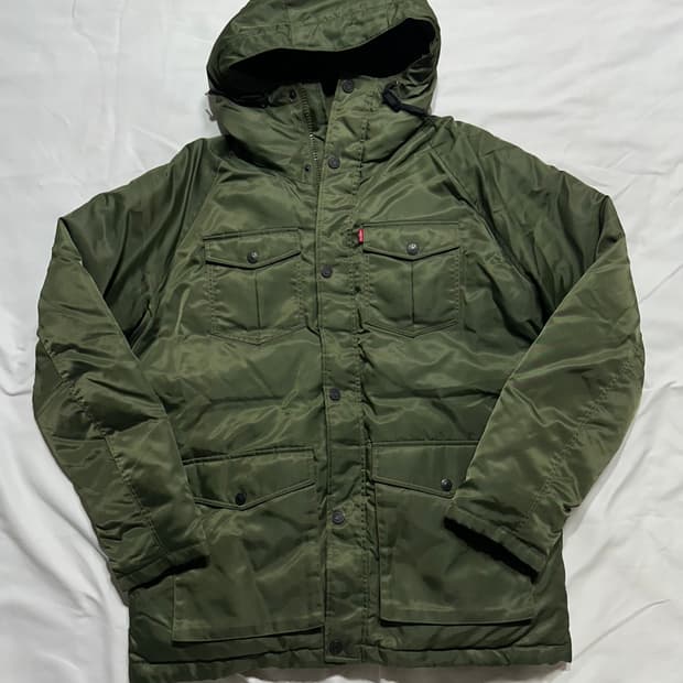 리바이스 트러커 후드 패딩 L