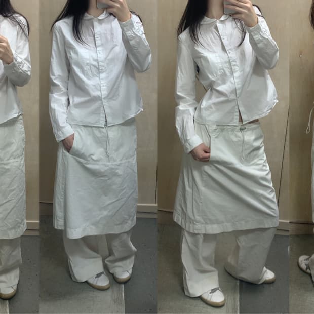 [직수입] 빈티지 jil sander 화이트 미디 스커트