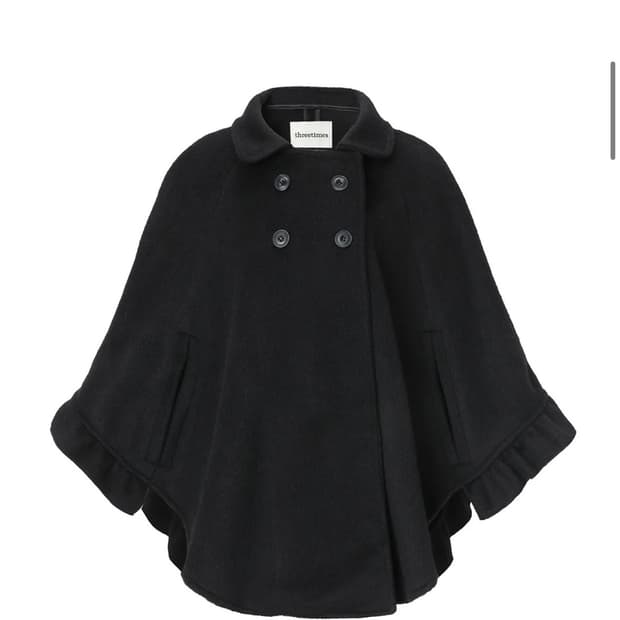 쓰리타임즈 문 케이프 자켓 블랙