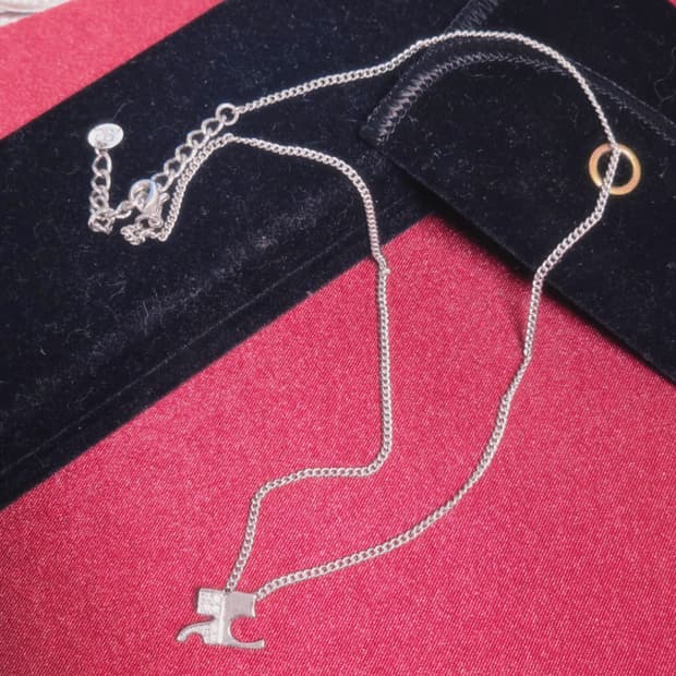 실버 쿠레쥬 목걸이 화이트큐빅