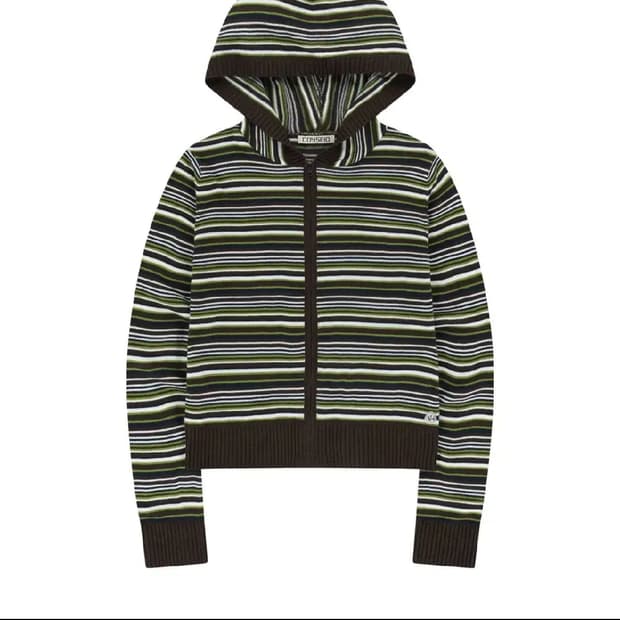 코이세이오 소프트 니트 집업 스트라이프