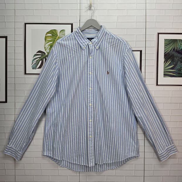 폴로랄프로렌 자수 로고 클래식핏 스트라이프 셔츠 남방 XL사이즈