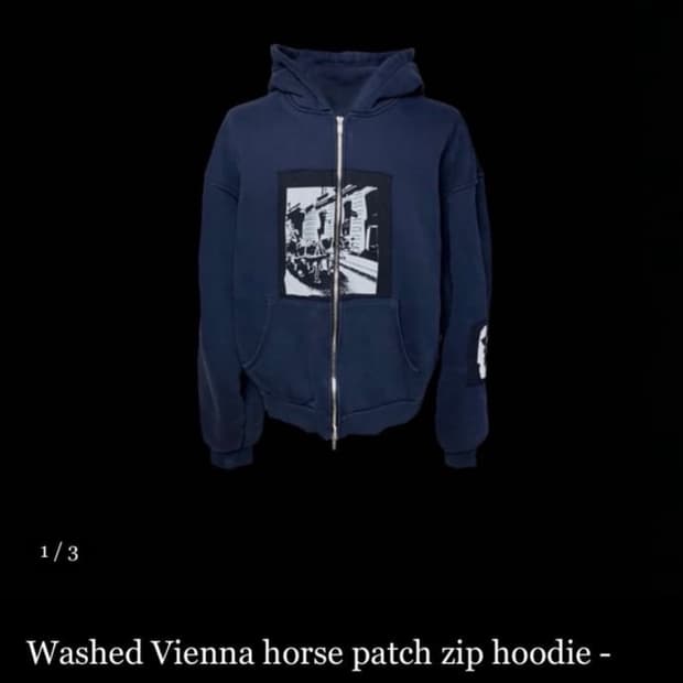 Emostanceclub horse patch zip hoodie