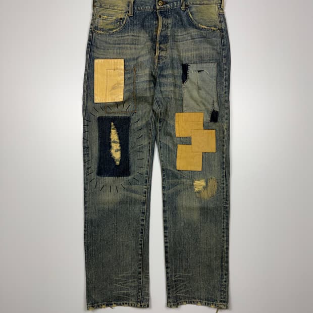 (36) 익스히비션스트 패치워크 데님 팬츠