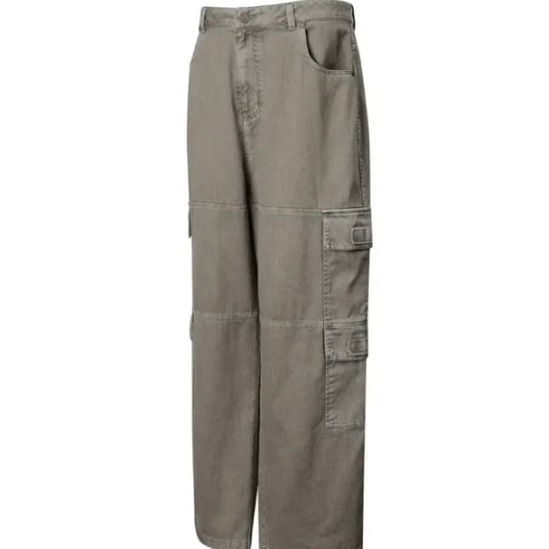 일꼬르소 가먼트다잉 와이드 카고 팬츠 워시드 브라운