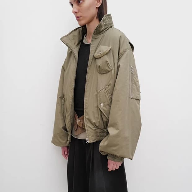 오픈와이와이 OPEN YY 코튼 카고 봄버 자켓 카키 S