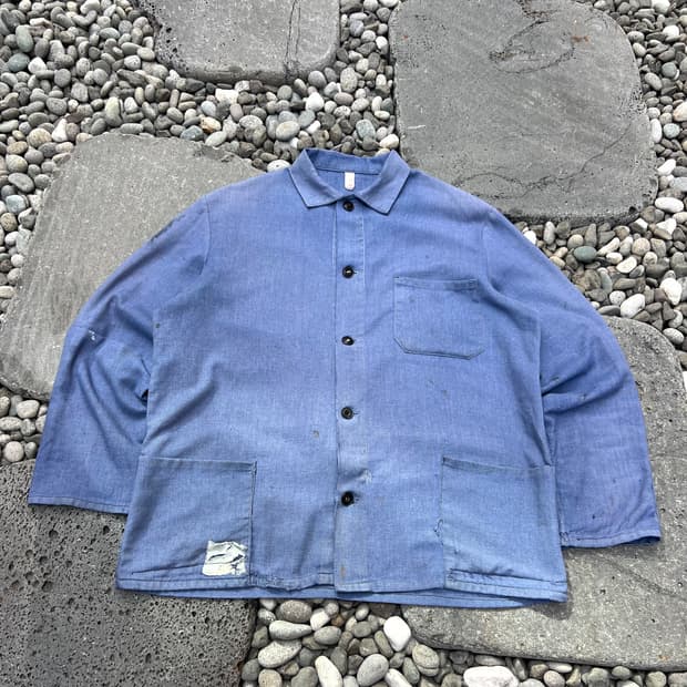 HARD FADED BLUE VINTAGE WASHING 프렌치워크자켓