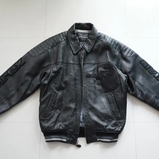 아비렉스 독수리 리얼 레더 바시티 자켓 XL