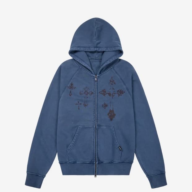 아캄 aakam 피그먼트 후드집업 blue 블루 2사이즈