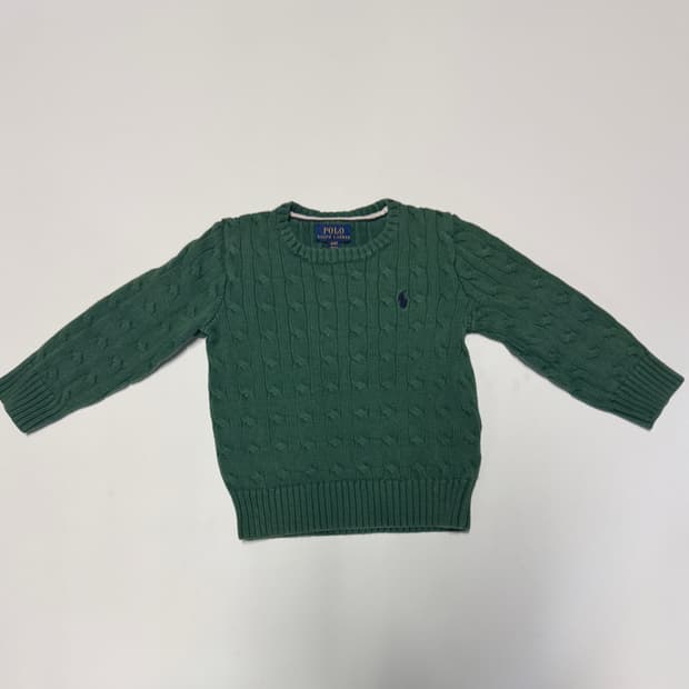 폴로 랄프로렌 키즈 신형라벨 꽈배기 코튼 니트 4t 110