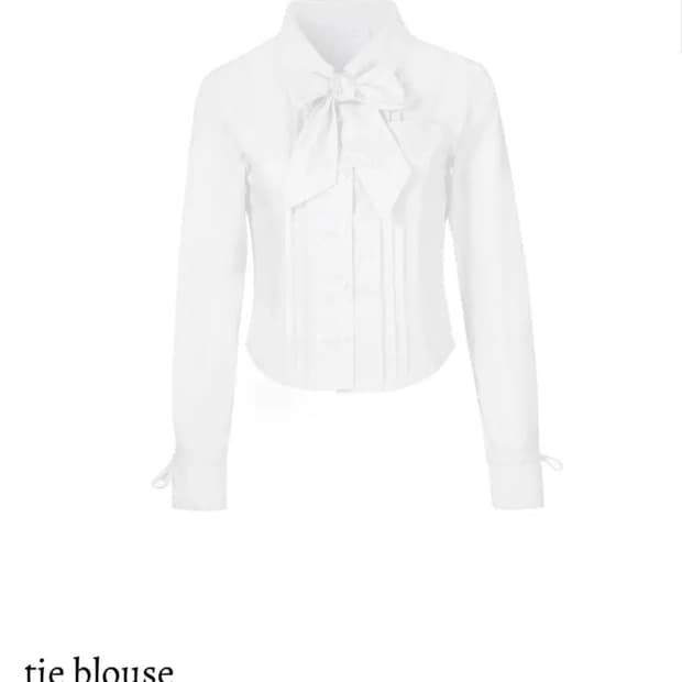 (새상품) 아이당 Tie Blouse 타이 블라우스
