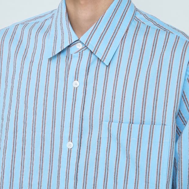 SYSTEM HOMME 스트라이프 칼라 셔츠 95오버핏