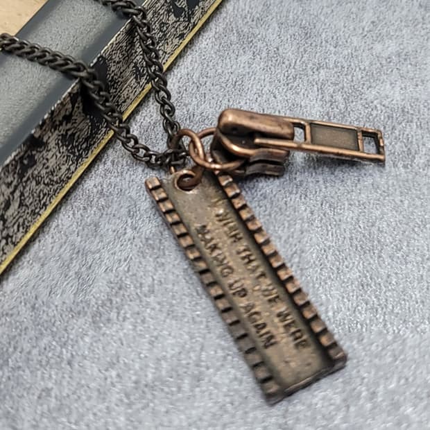 zipper vintage necklace