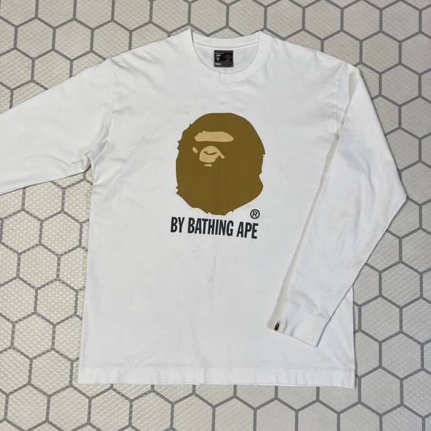 (XL) 90s 베이프 빅사루 롱슬리브 화이트