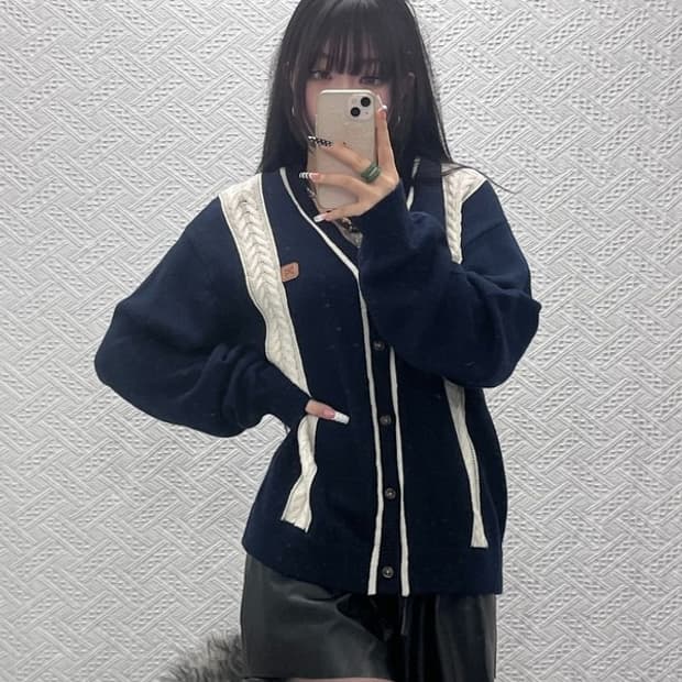 세터 코지 모리걸 파로 캐시미어 울 니트 뜨개 가디건 105 C10209