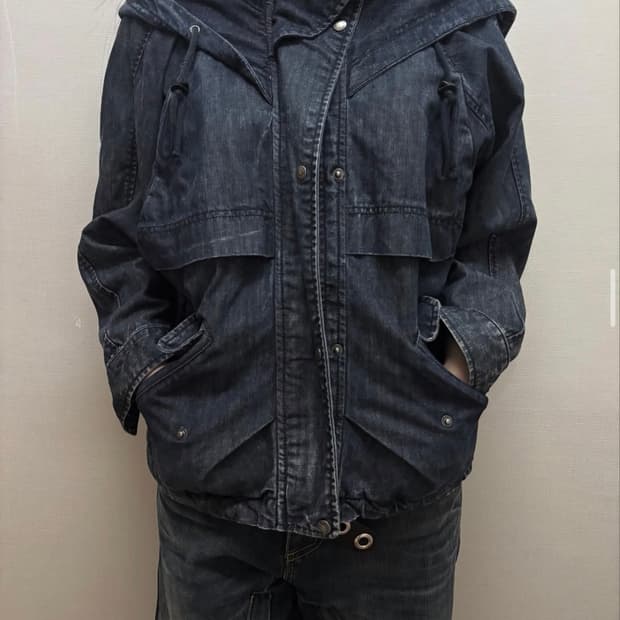 빈티지 코데즈컴바인 데님 펑크 하이넥 자켓