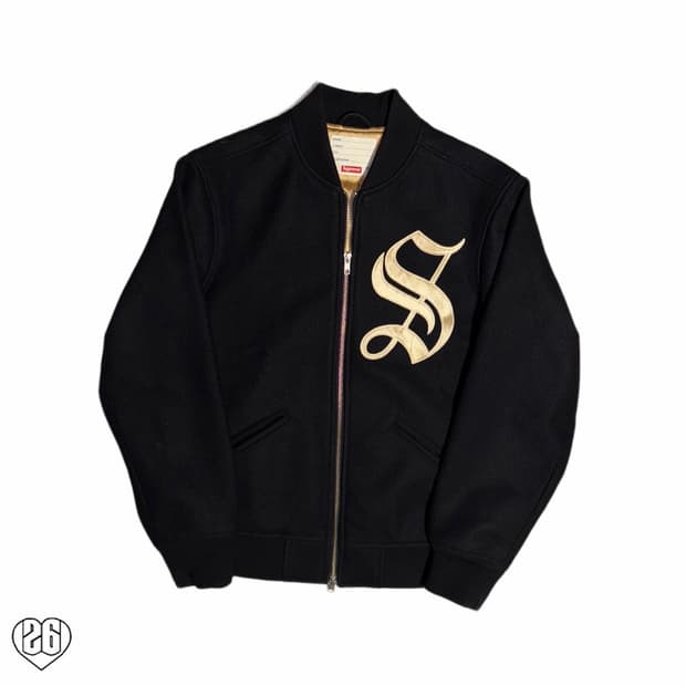 AW16 Supreme Old English Varsity Jacket