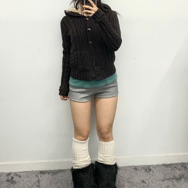 Gap 퍼 후드 가디건