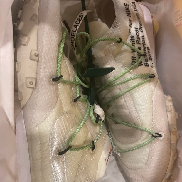 나이키 x 오프화이트 와플 레이서 흰색 