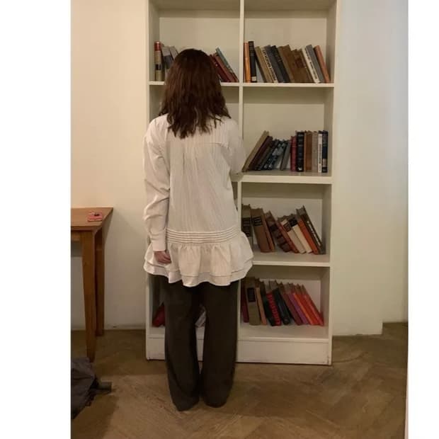 Stripe shirts one-piece