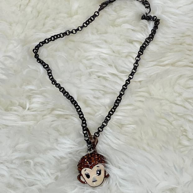 y2k 큐빅 몽키 네크리스