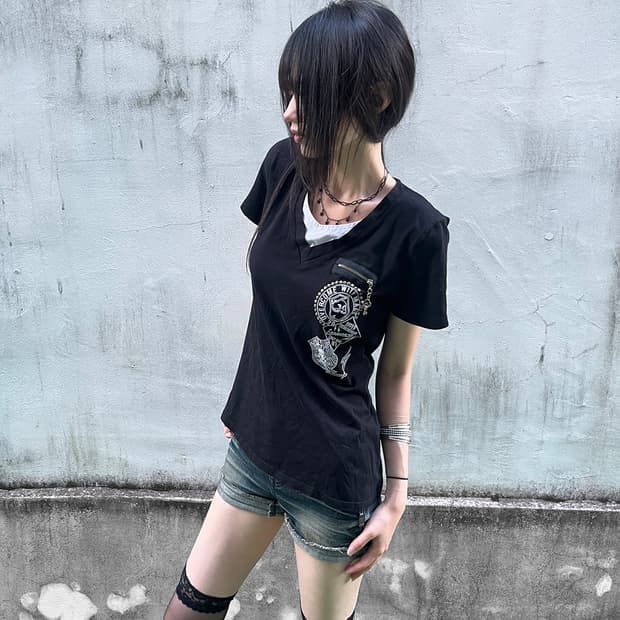 00's Punk Studded Graphic Tee