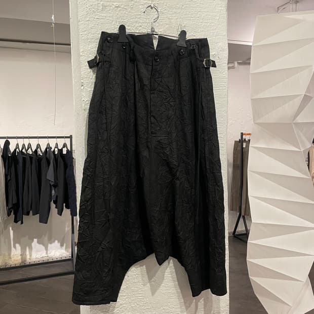 요지야마모토 뿌르옴므 주름가공 사루엘 팬츠