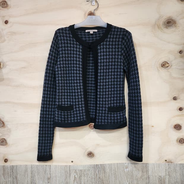 76) 유니클로 체크 울100 가디건