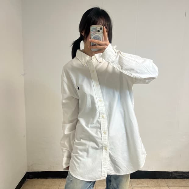 Polo Ralph Lauren Navy Pony White Shirt