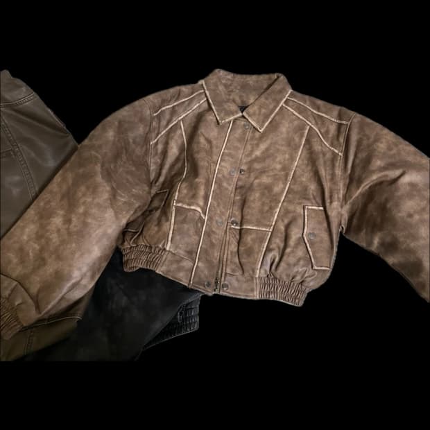 빈티지 스타일 가죽 자켓