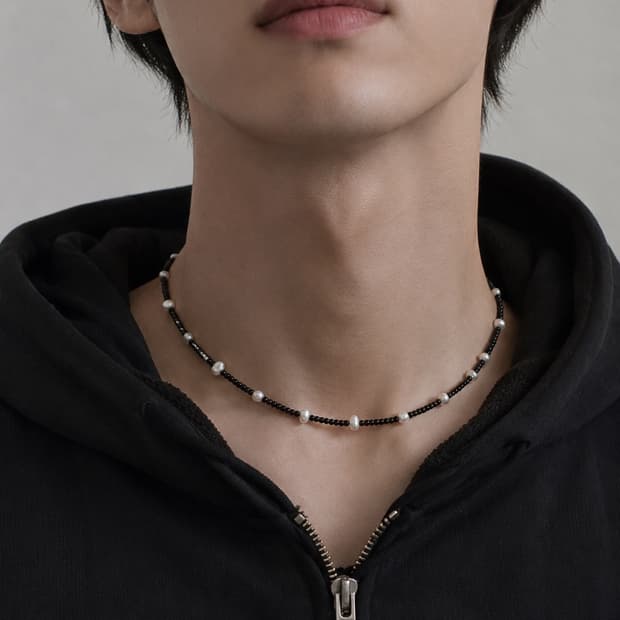 ( HOT🔥🔥 ) Black sunstone bead necklace