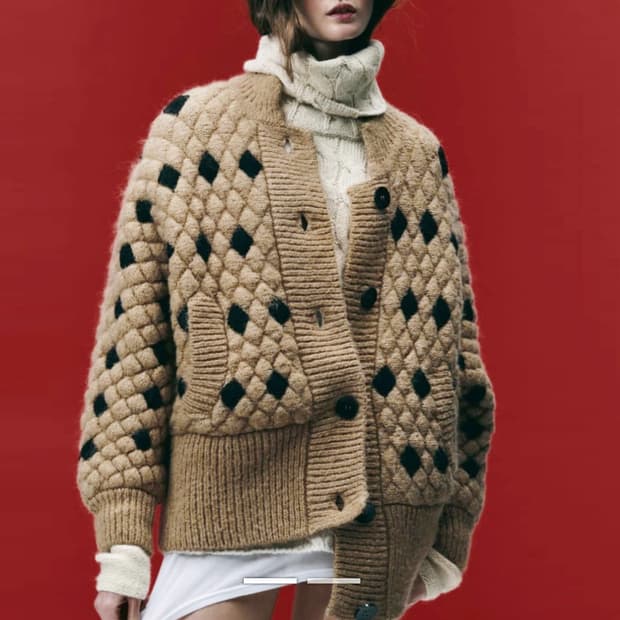 자라(ZARA) 퀼티드 니트가디건 프리사이즈 새상품