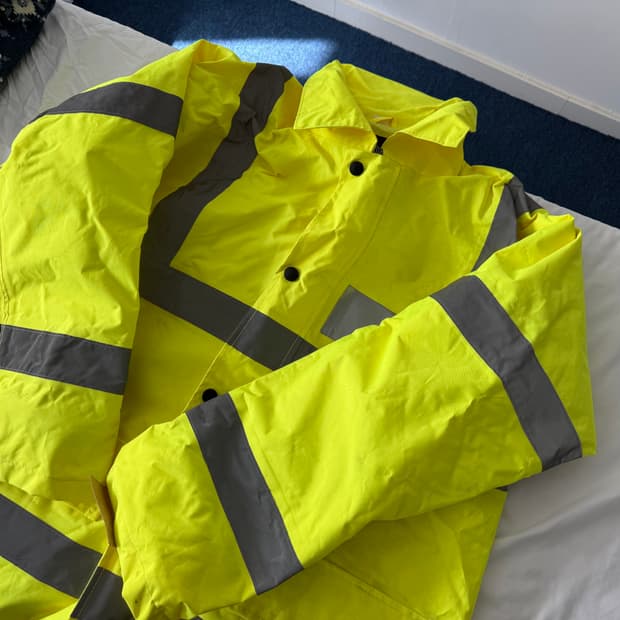 영국 경찰 시그널 우의 border control  형광 반사 우의 자켓