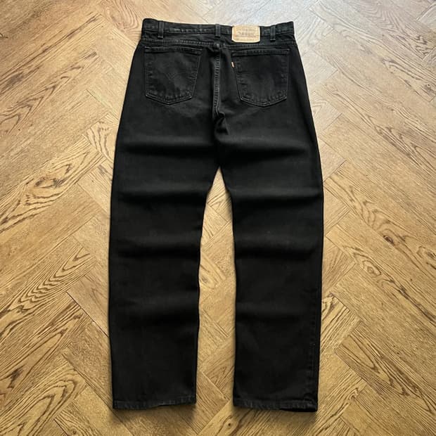 [36]90's 리바이스 오렌지탭 USA Made 505 흑청 데님 팬츠