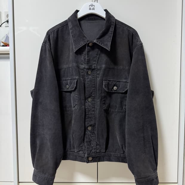 4) 폴리테루 코듀로이 멀티 페이디드 트러커 차콜